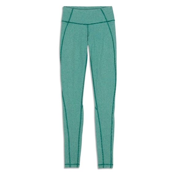 Lululemon Wunder Under Pant Wee Stripe Heathered Menthol Forage Teal Size 4 - Picture 2 of 7